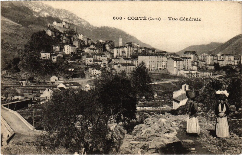 Carte postale ancienne Corte Vue Generale à Corte