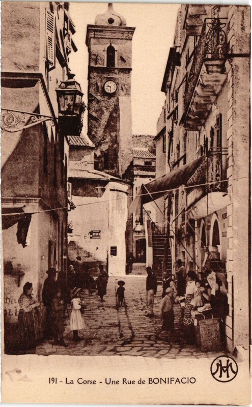 Carte postale ancienne Bonifacio Une Rue