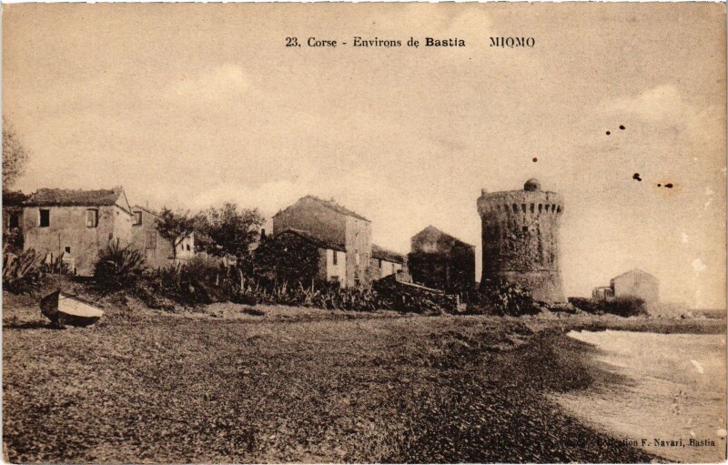 Carte postale ancienne Miomo Environs de Bastia - Vue à Bastia