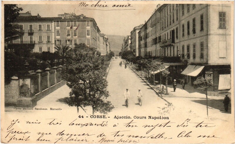Carte postale ancienne Ajaccio Cours Napoleon à Ajaccio