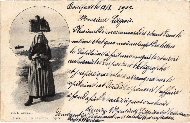 Carte postale ancienne Ajaccio Paysanne des Environs d'Ajaccio à Ajaccio