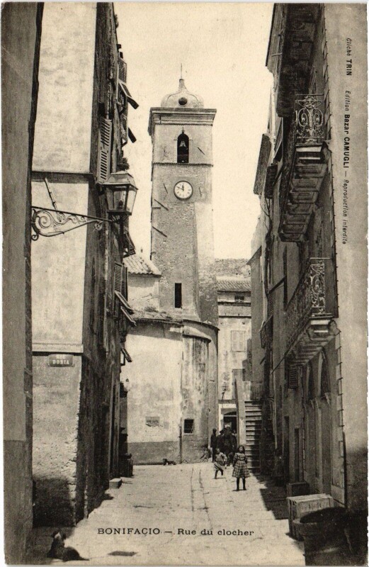 Carte postale ancienne Bonifacio Rue du Clocher