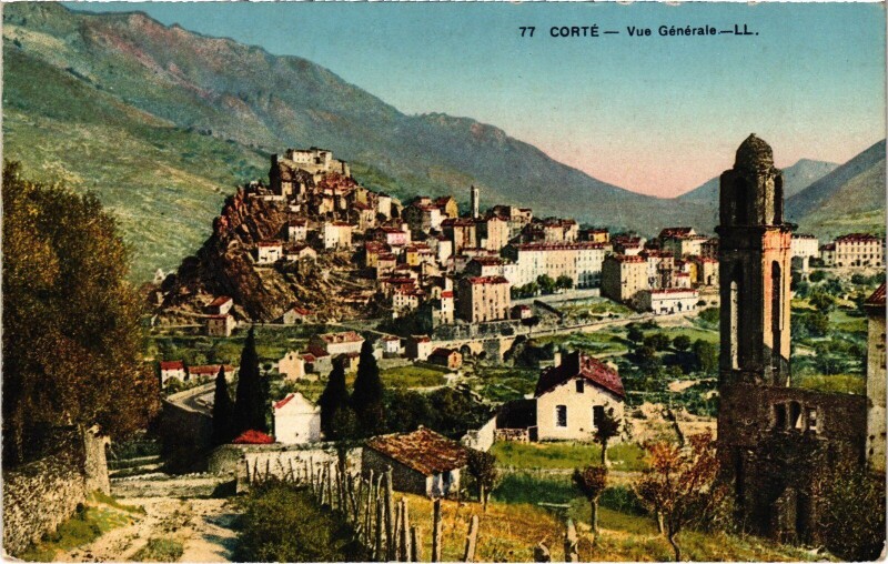 Carte postale ancienne Corte Vue Generale à Corte