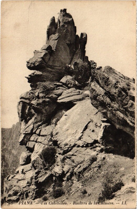 Carte postale ancienne Piana Les Calanches - Rochers de la Chimere