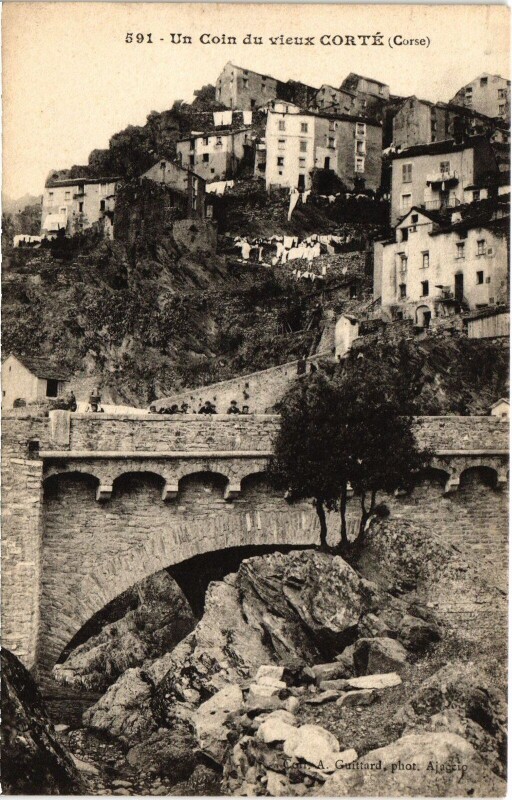 Carte postale ancienne Corte Un Coin du Vieux Corte à Corte