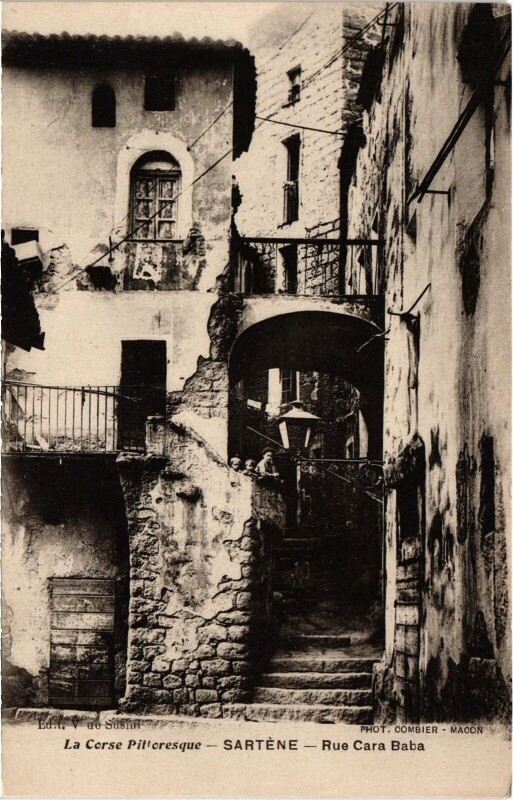 Carte postale ancienne Sartene Rue Cara Baba