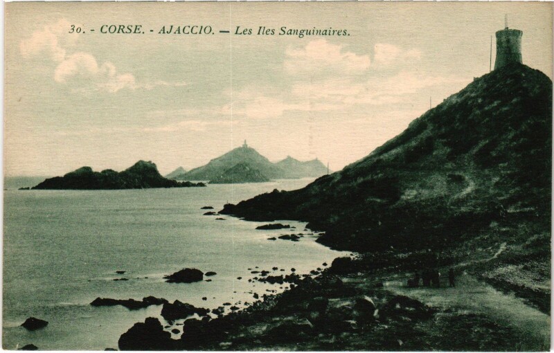 Carte postale ancienne Ajaccio Les Iles Sanguinaires à Ajaccio