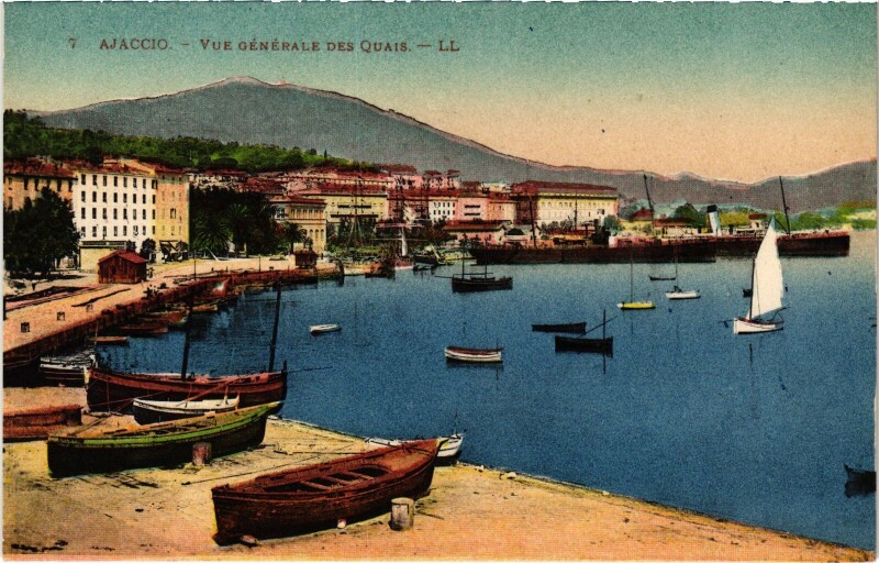 Carte postale ancienne Ajaccio Quais - Vue Generale à Ajaccio