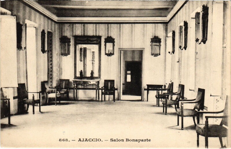 Carte postale ancienne Ajaccio Salon Bonaparte à Ajaccio
