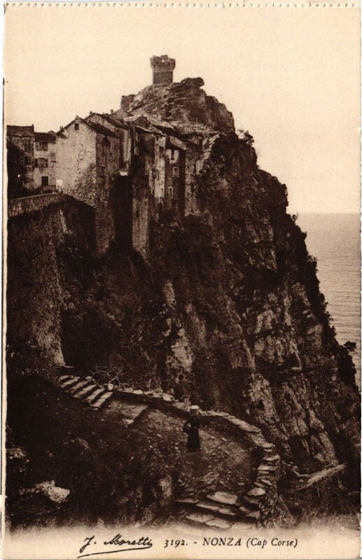 Carte postale ancienne Nonza Town Scene à Nonza
