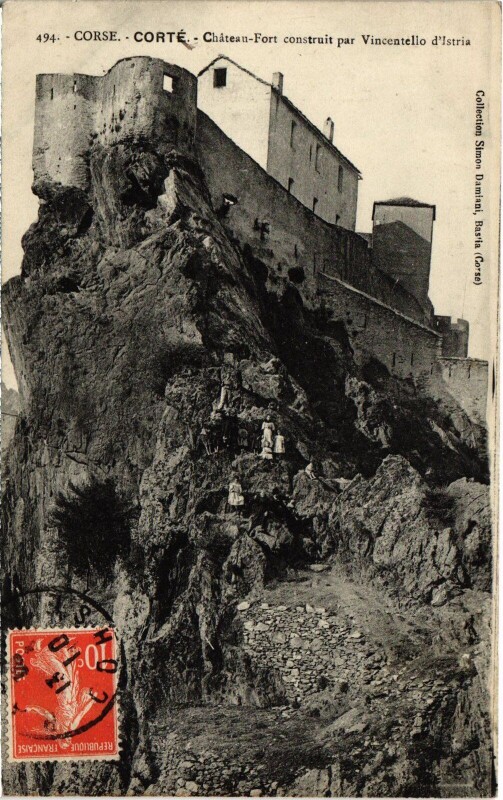 Carte postale ancienne Corte Chateau-Fort à Corte