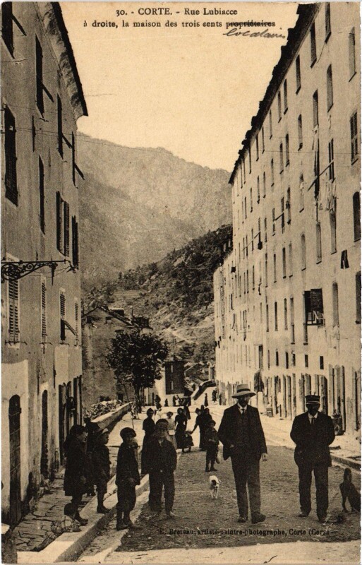 Carte postale ancienne Corte Rue Lubiacce à Corte