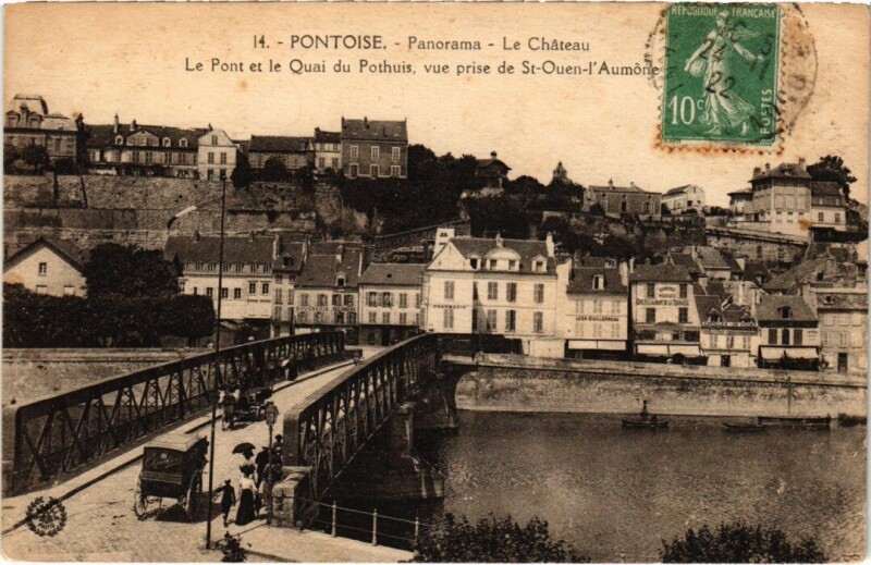 Carte postale ancienne Pontoise Panorama, Le Chateau France à Pontoise