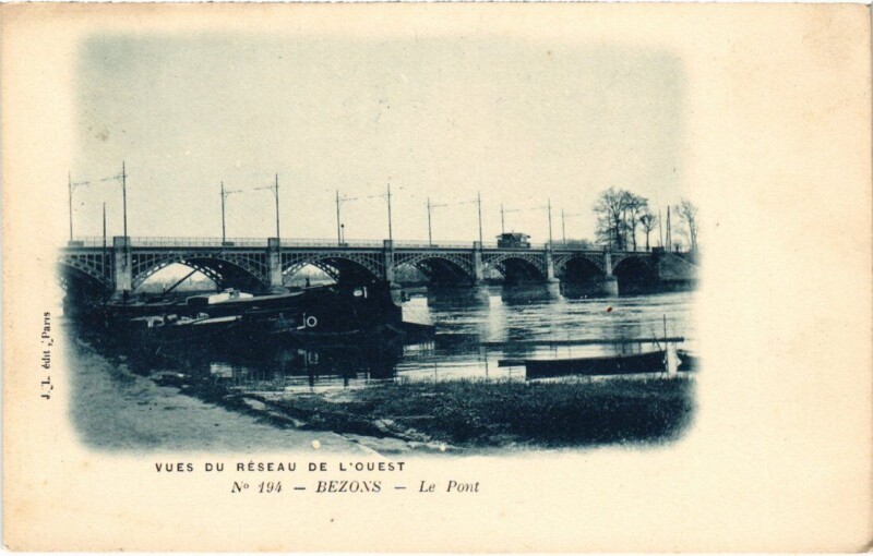 Carte postale ancienne Bezons Le Pont France à Bezons