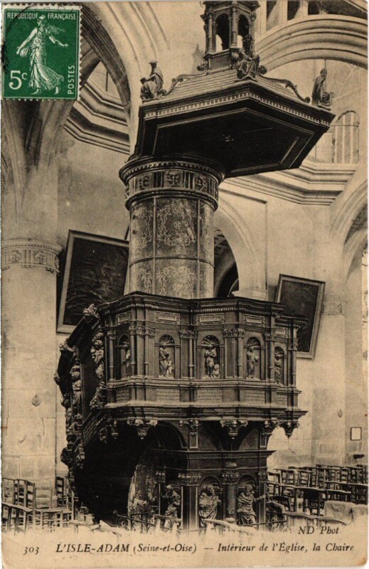 Carte postale ancienne L'Isle-Adam Interieur de l'Eglise France à L'Isle-Adam