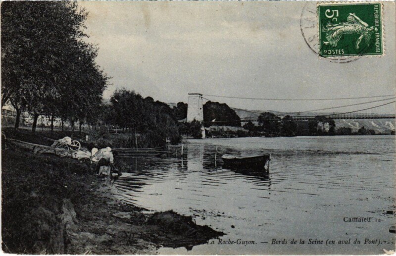 Carte postale ancienne La Roche-Guyon Bords de la seine France à La Roche-Guyon