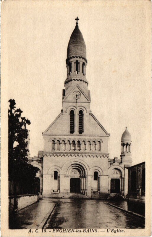 Carte postale ancienne Enghien les Bains L'Eglise France à Enghien-les-Bains
