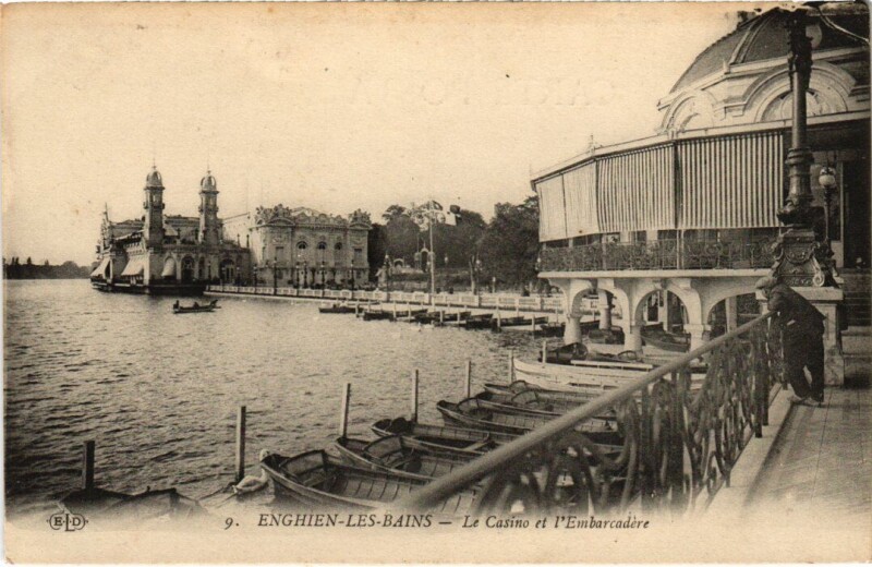Carte postale ancienne Enghien les Bains Le Casino et l'Embarcadere France à Enghien-les-Bains