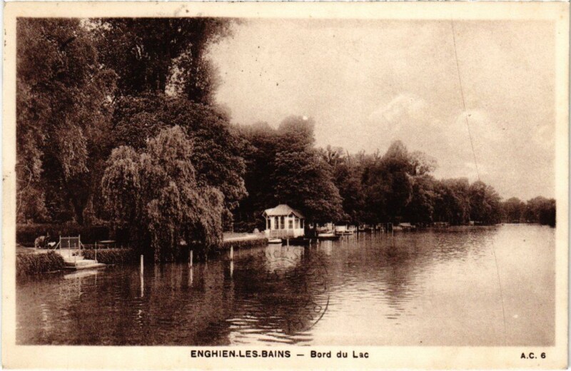 Carte postale ancienne Enghien les Bains Bord du Lac France à Enghien-les-Bains