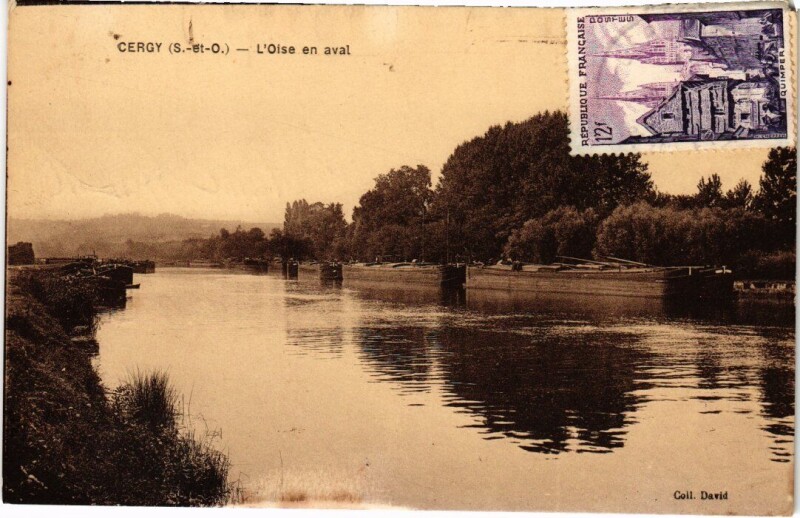 Carte postale ancienne Cergy L'Oise en aval France à Cergy