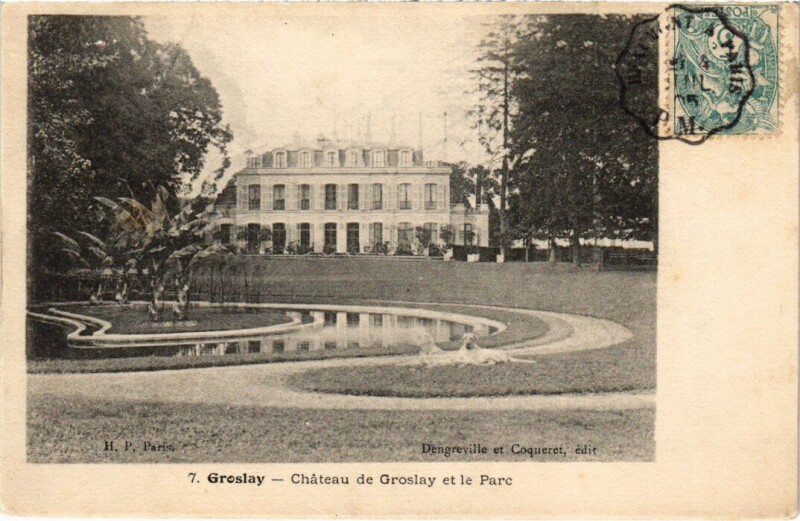 Carte postale ancienne Groslay Chateau et le Parc France à Groslay