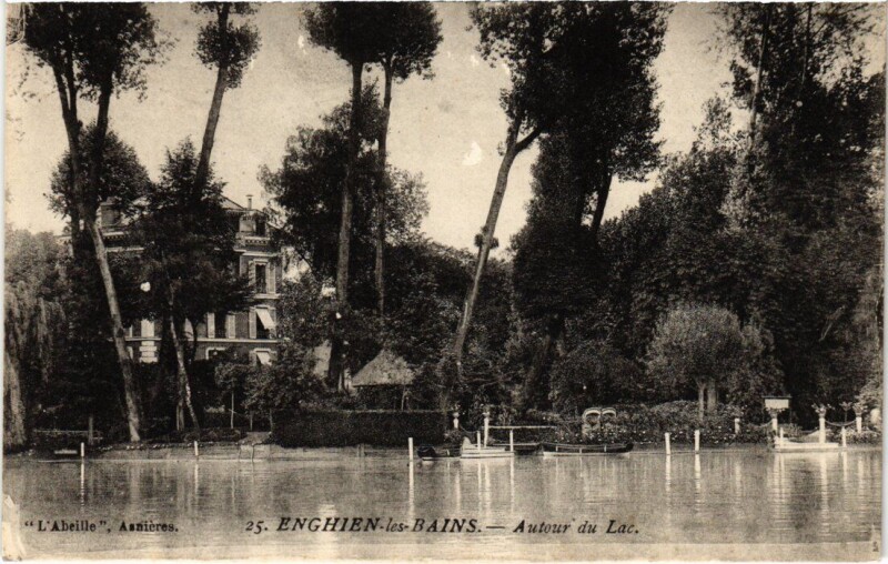 Carte postale ancienne Enghien les Bains Autour du Lac France à Enghien-les-Bains