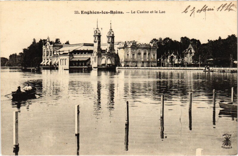Carte postale ancienne Enghien les Bains Le Casino et le Lac France à Enghien-les-Bains