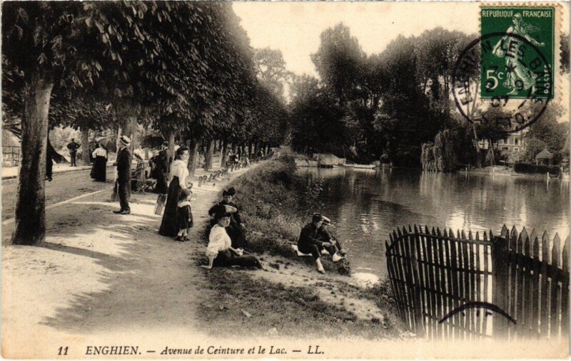 Carte postale ancienne Enghien les Bains Avenue e Ceinture et le Lac France à Enghien-les-Bains