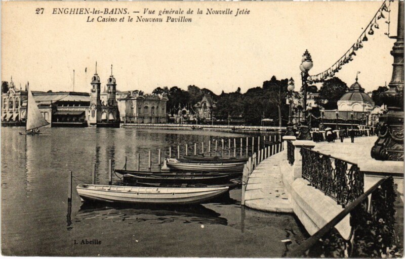 Carte postale ancienne Enghien les Bains Vue Generale de la Nouvelle Jetee France à Enghien-les-Bains