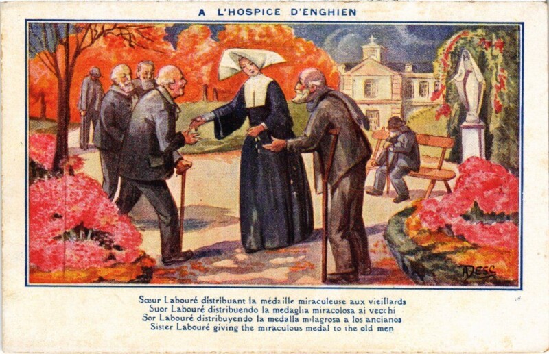 Carte postale ancienne Enghien les Bains A L'Hospice France à Enghien-les-Bains