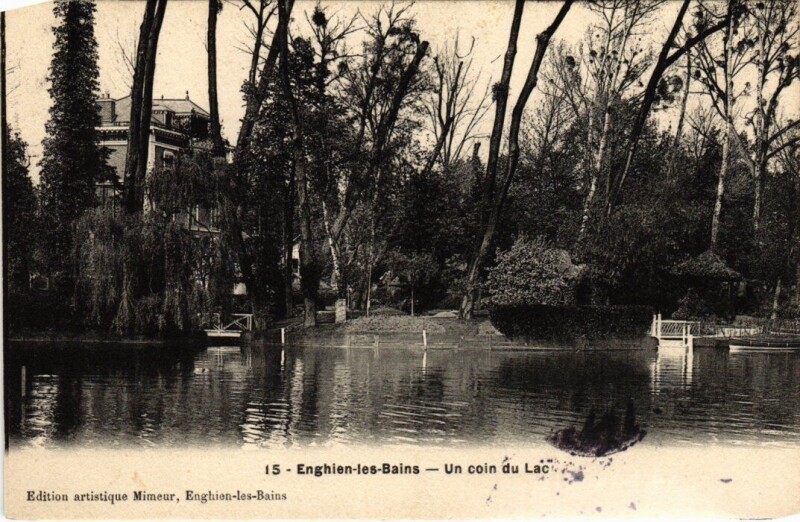 Carte postale ancienne Enghien les Bains Un Coin du Lac France à Enghien-les-Bains