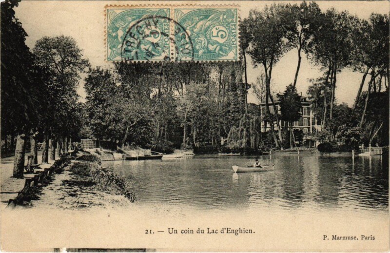 Carte postale ancienne Enghien les Bains Un coin du Lac France à Enghien-les-Bains