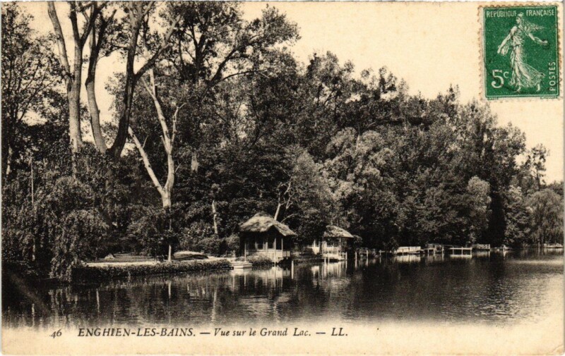 Carte postale ancienne Enghien les Bains Vue sur le Grand Lac France à Enghien-les-Bains