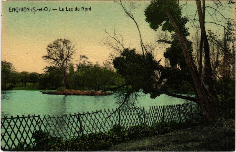 Carte postale ancienne Enghien les Bains Le Lac du Nord France à Enghien-les-Bains