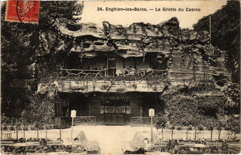 Carte postale ancienne Enghien les Bains La Grotte du Casino France à Enghien-les-Bains