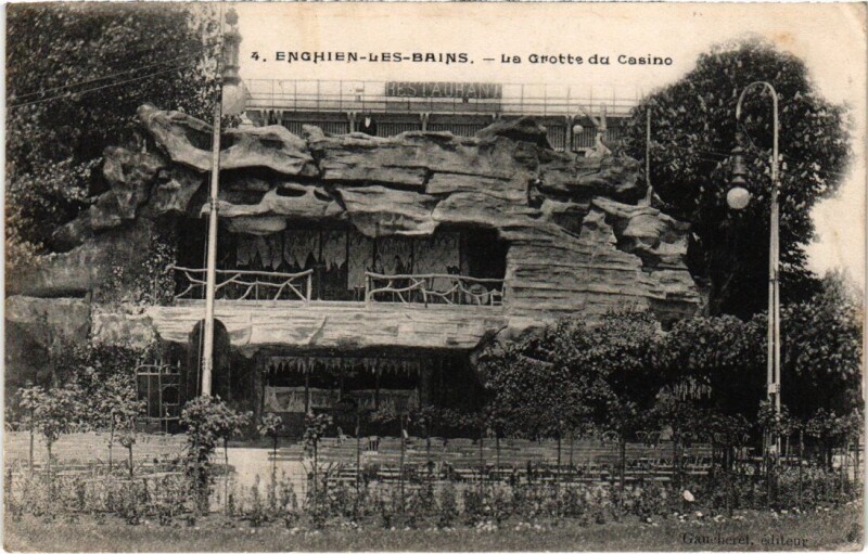 Carte postale ancienne Enghien les Bains La Grotte du Casino France à Enghien-les-Bains