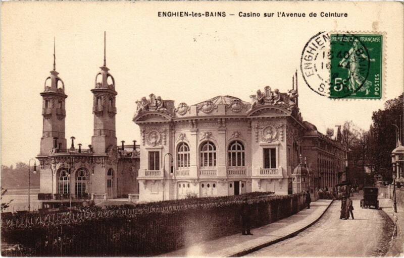 Carte postale ancienne Enghien les Bains Casino sur l'Avenue de Ceinture France à Enghien-les-Bains