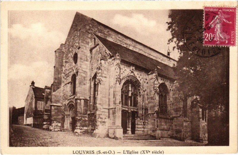 Carte postale ancienne Louvres L'Eglise France à Louvres