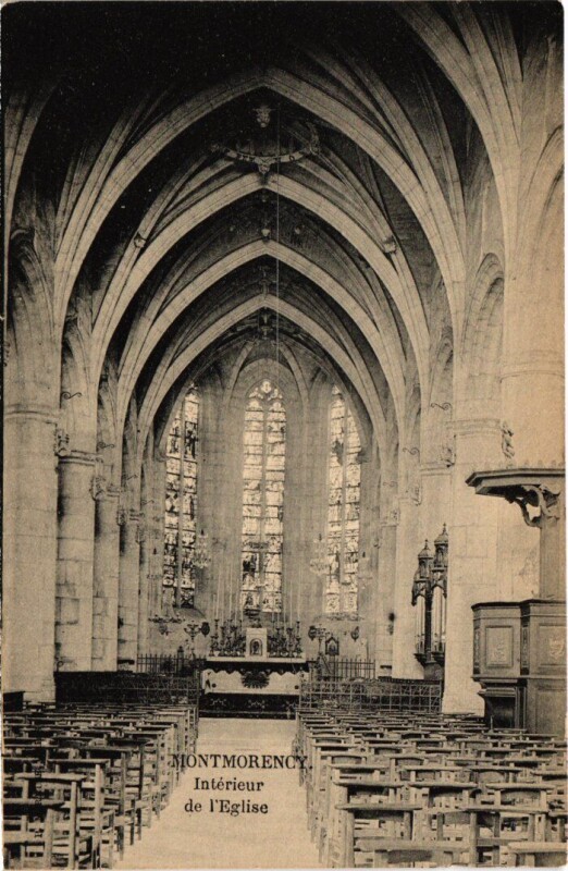 Carte postale ancienne Montmorency Interieur de l'Eglise France à Montmorency