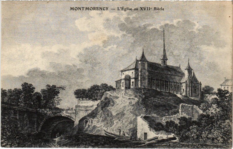 Carte postale ancienne Montmorency L'Eglise au Xvii Siecle France à Montmorency