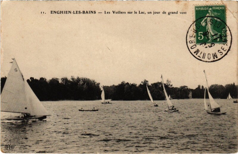 Carte postale ancienne Enghien les Bains Les Voiliers s le Lac France à Enghien-les-Bains