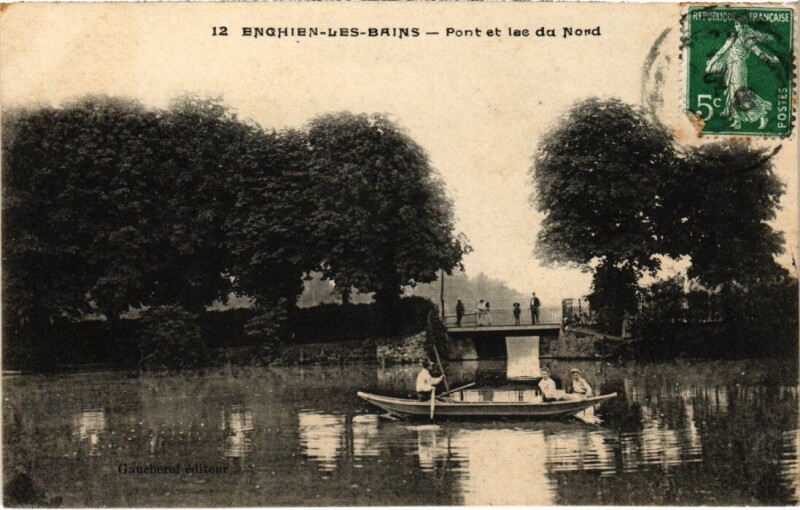 Carte postale ancienne Enghien les Bains Pont et Lac du Nord France à Enghien-les-Bains
