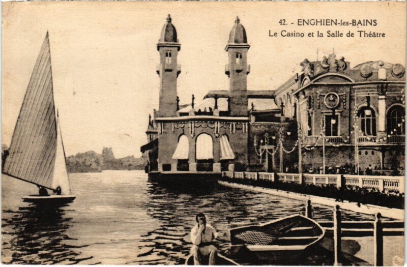 Carte postale ancienne Enghien les Bains Le Casino et la Salle de Theatre France à Enghien-les-Bains