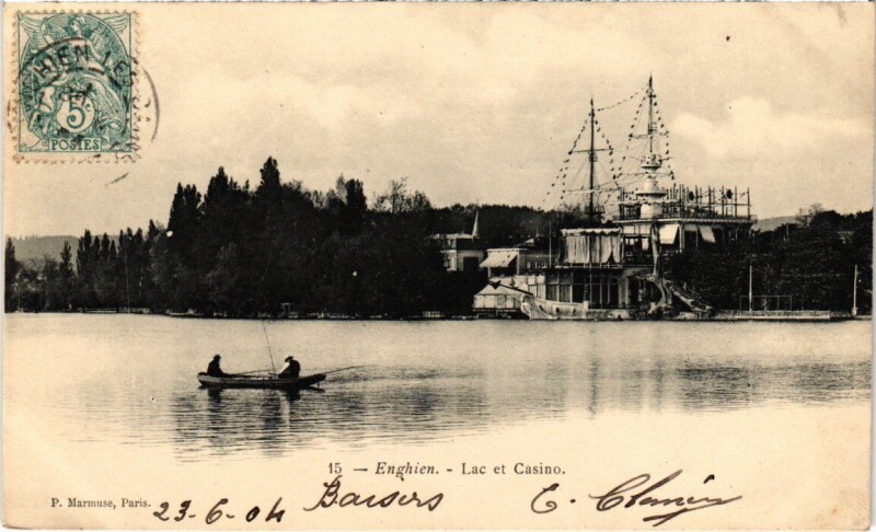 Carte postale ancienne Enghien les Bains Lac et Casino France à Enghien-les-Bains