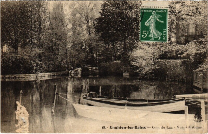 Carte postale ancienne Enghien les Bains Coin du Lac, vue Artistique France à Enghien-les-Bains