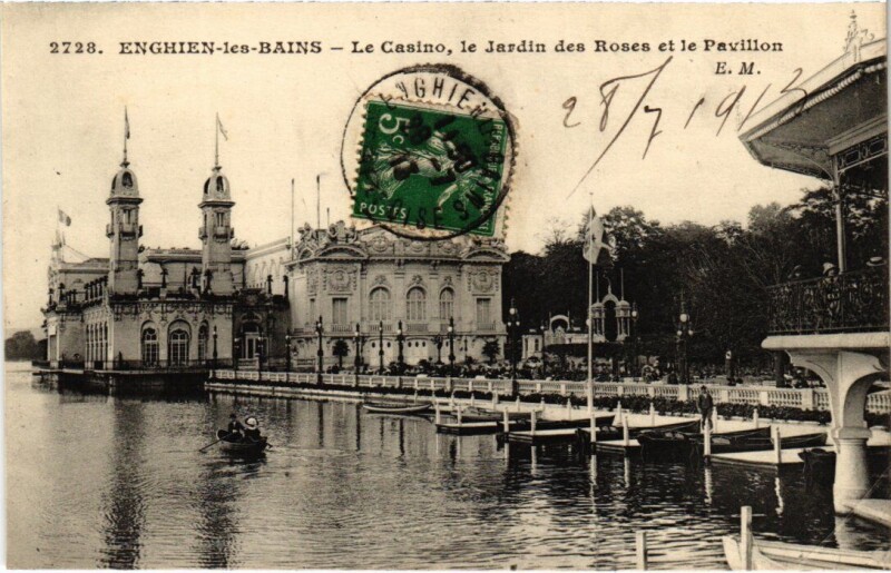 Carte postale ancienne Enghien les Bains Le Casino, le Jardin des Roses France à Enghien-les-Bains