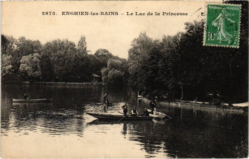 Carte postale ancienne Enghien les Bains Le Lac de la Princesse France à Enghien-les-Bains