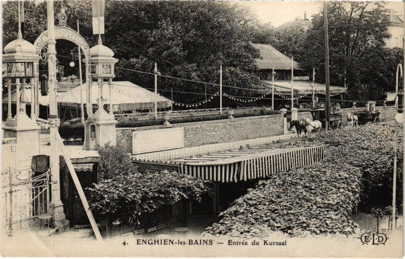 Carte postale ancienne Enghien les Bains Entree du Kursaal France à Enghien-les-Bains