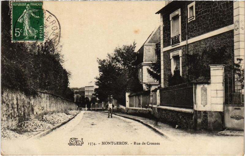 Carte postale ancienne Montgeron Rue de Crosne à Crosne