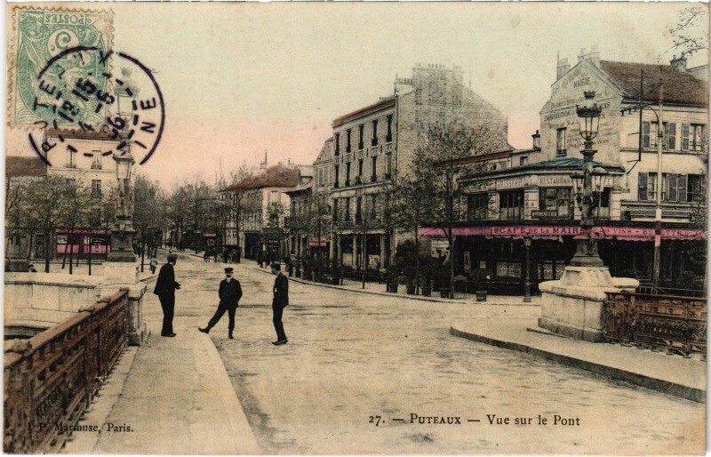 Carte postale ancienne Puteaux vue sur le Pont à Puteaux